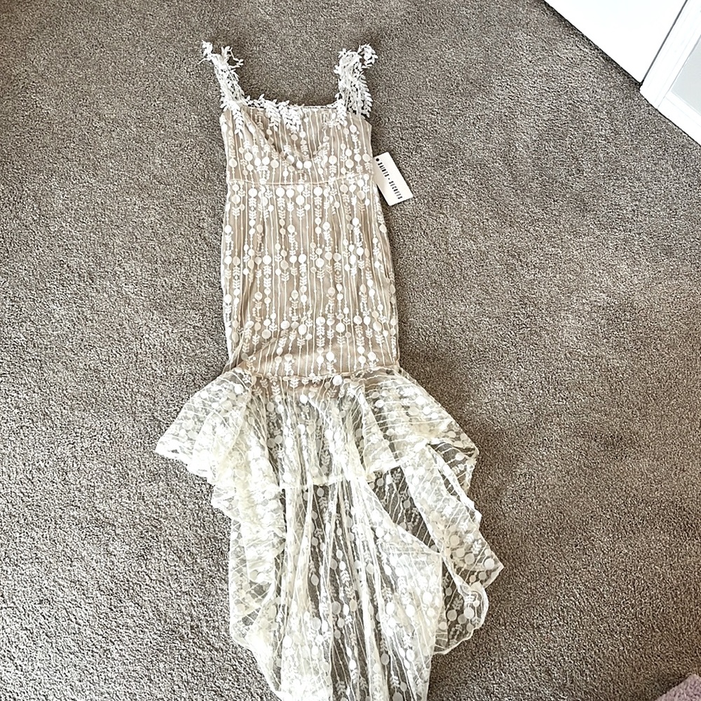 White Lace Dress- high low!